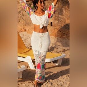 Spell Multicolor Crochet Skirt